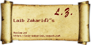 Laib Zakariás névjegykártya